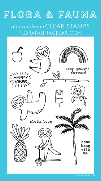 Flora and Fauna Summer Sloth Clear Stamp Set 20249