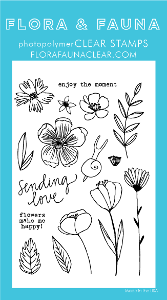 Flora and Fauna Summer Snail Clear Stamp Set