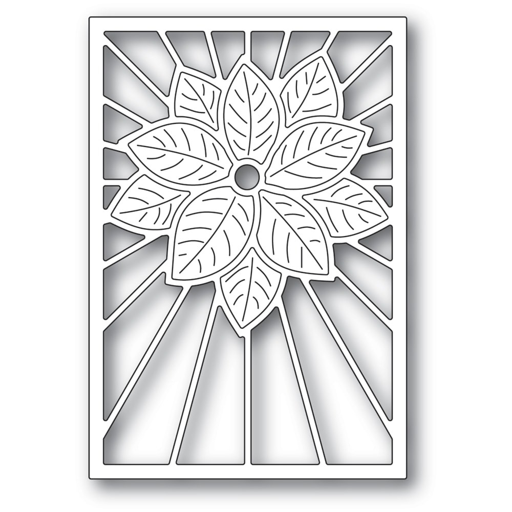 Poppystamps Stained Glass Poinsettia 2391