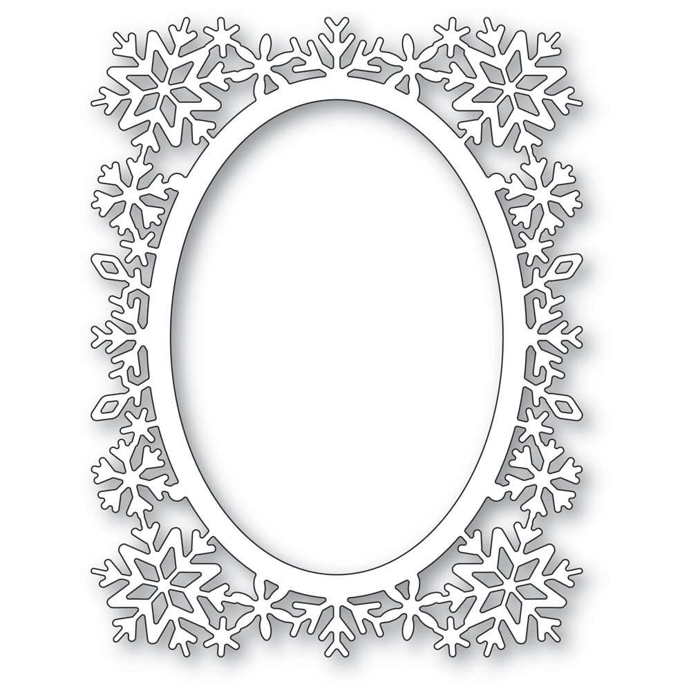 poppystamps Snowflake Oval Frame 2484