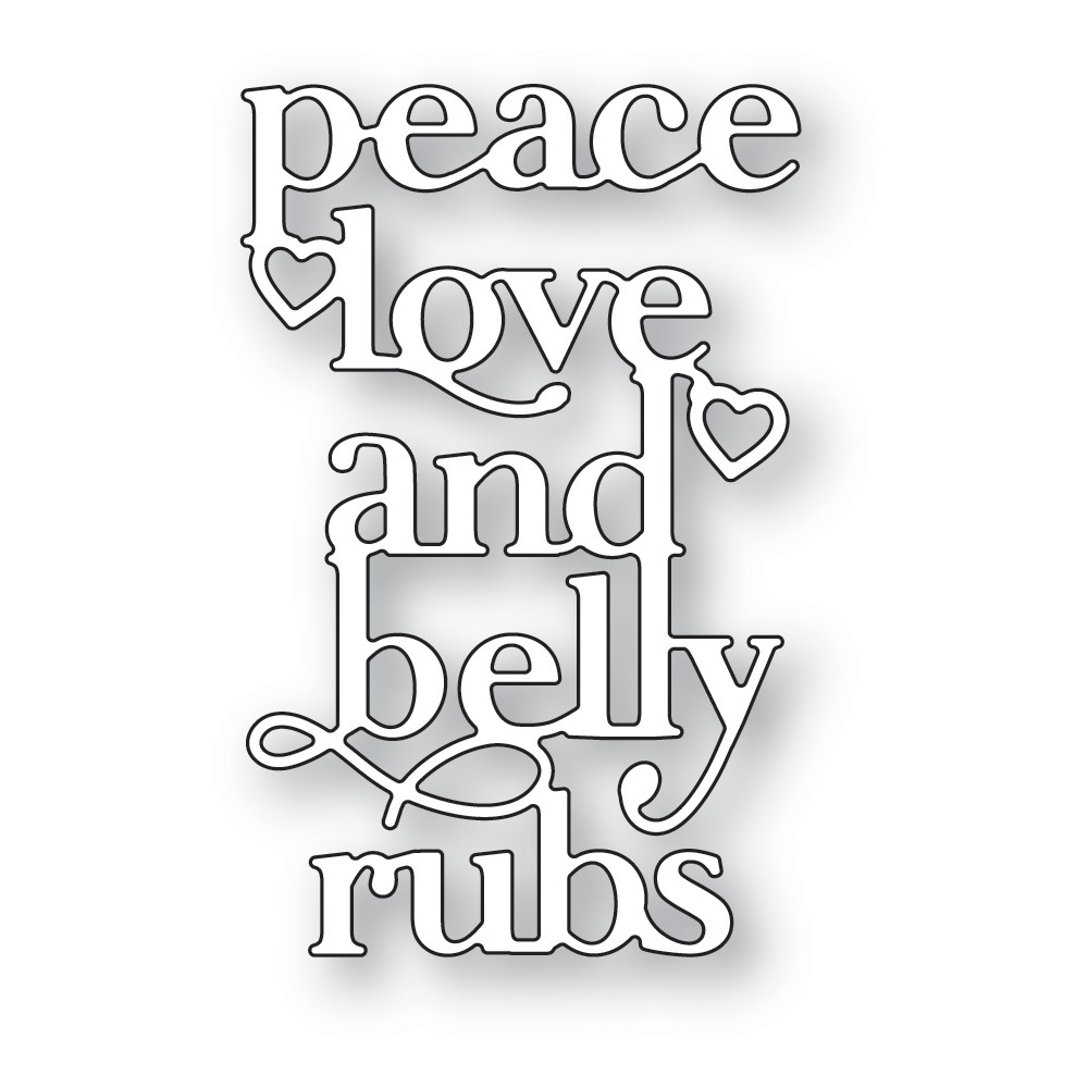 Poppystamps Peace Love and Belly Rubs 2594