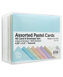 ASSORTED CARD & ENVELOPE SETS  - Textured Pastels