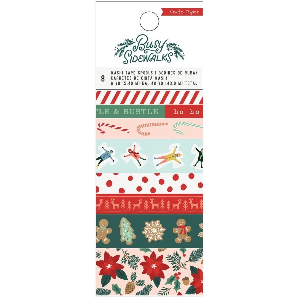 Crate Paper Busy Sidewalks Washi Tape 8/Pkg