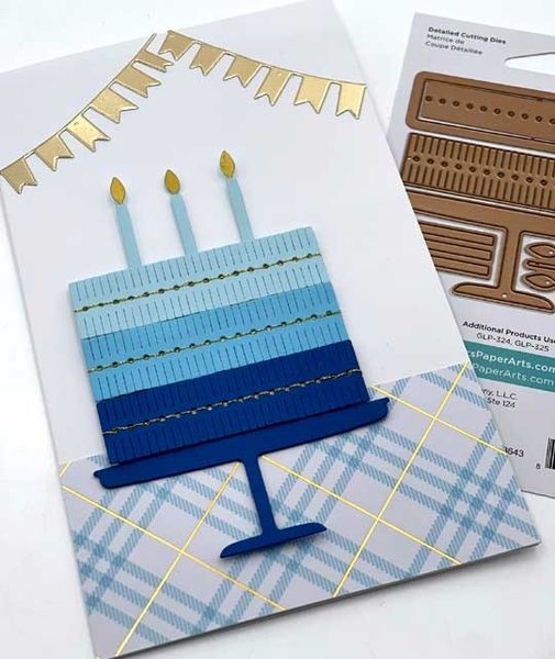 Stitched Fringe Cake Birthday Card