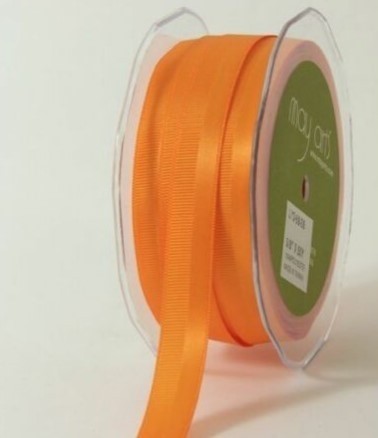 Orange Satin Grosgrain Double Band Ribbon