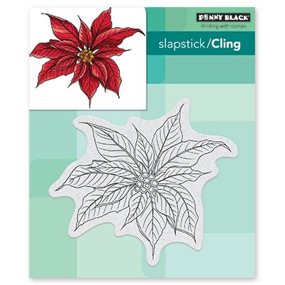 Penny Black christmas poinsettia cling stamp 40-649