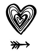 5621d - linear heart with arrow