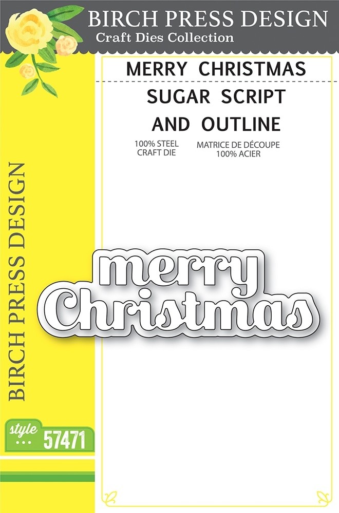 Birch Press Merry Christmas Sugar Script and Outline 57471