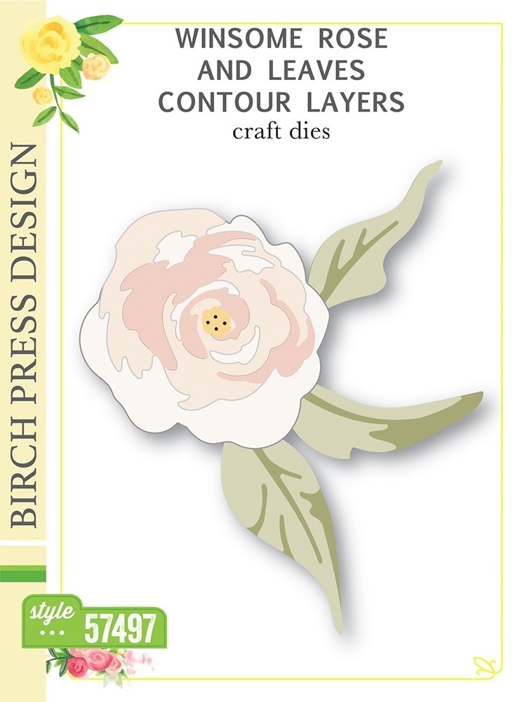 Birch Press Winsome Rose and Leaves Contour Layers 57497