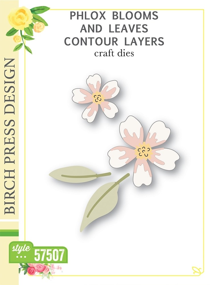 Birch Press Phlox Blooms and Leaves Contour Layers 57507