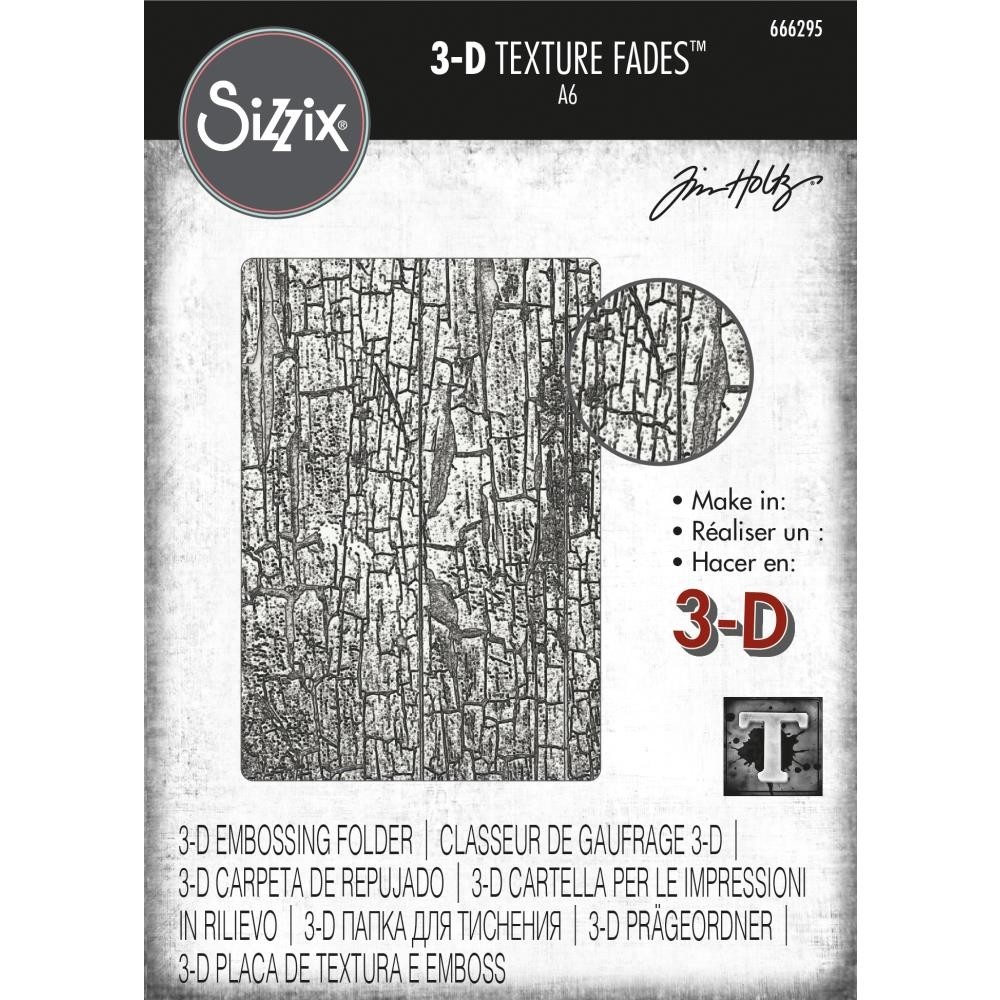 Sizzix 3D Texture Fades Embossing Folder By Tim Holtz Cracked 66295