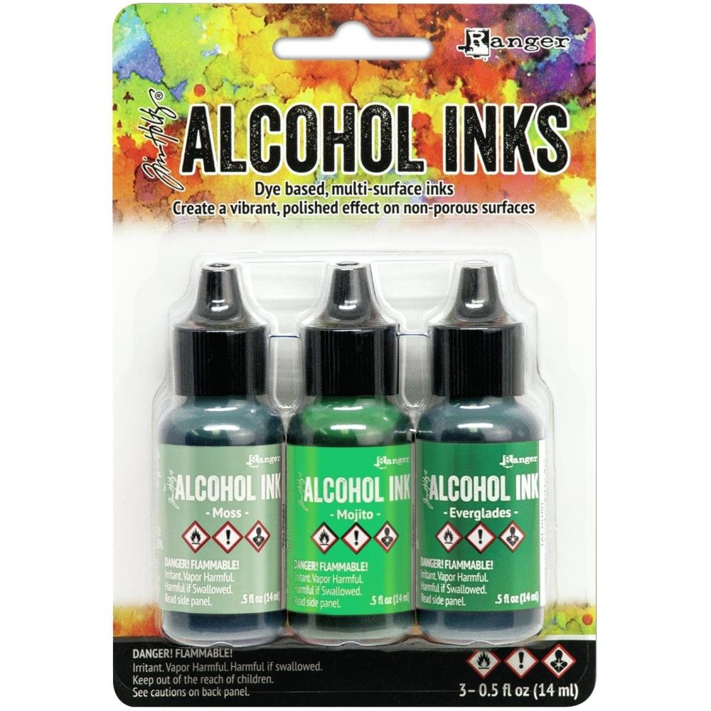 Tim Holtz Alcohol Ink .5oz 3/Pkg Mint/Green Spectrum TAK 69652