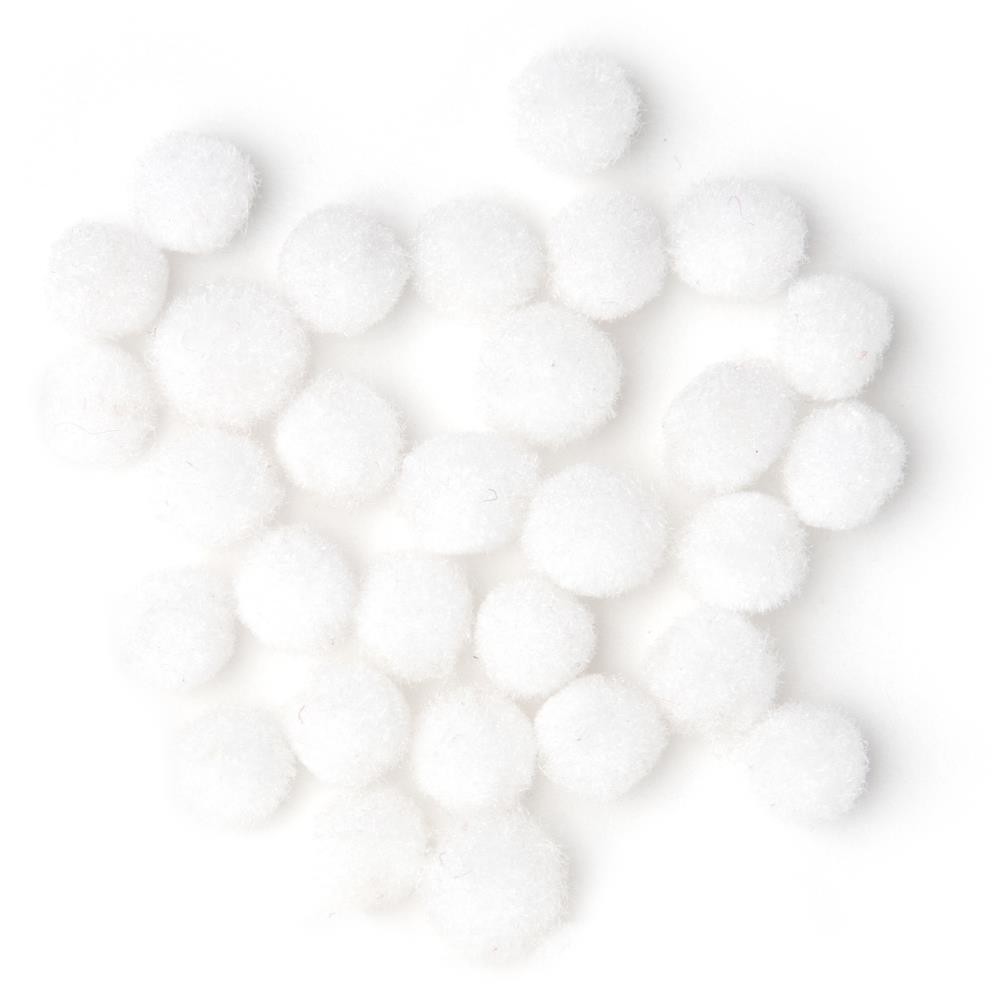 White Pom poms 10mm