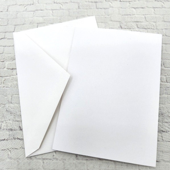 White A2 Notecard and Envelope Sets 
