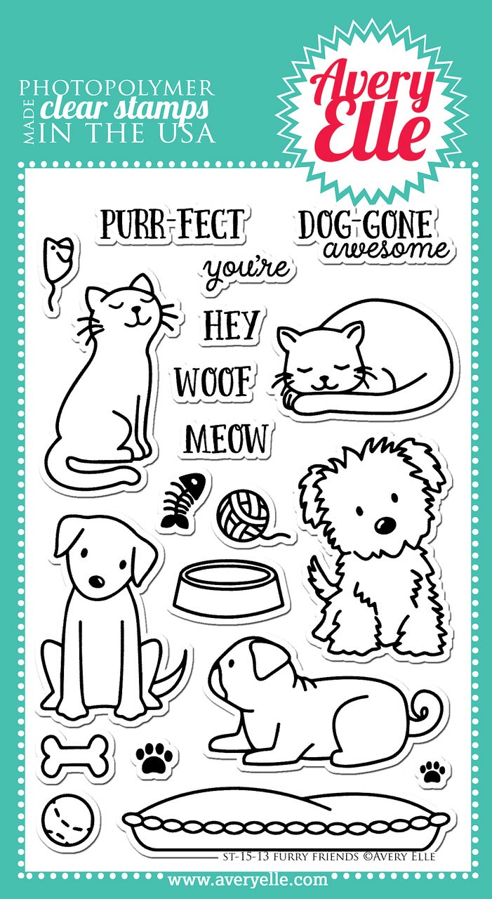 avery elle furry friends clear stamps