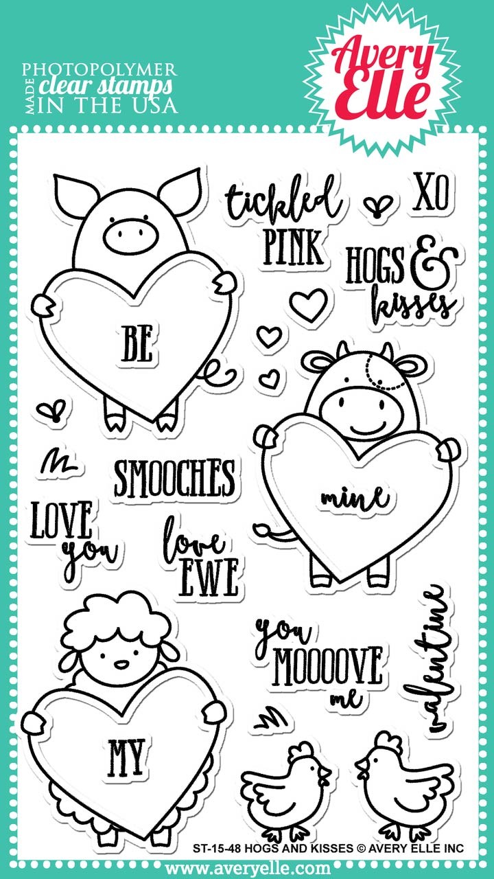 Avery Elle Hogs and Kisses Clear Stamps