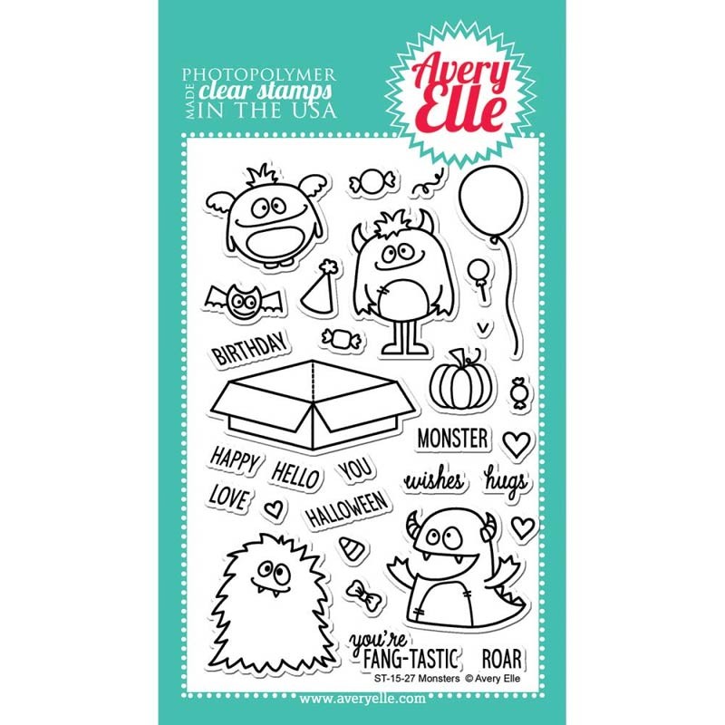 Avery Elle Monsters Clear Stamp Set 4"X6"