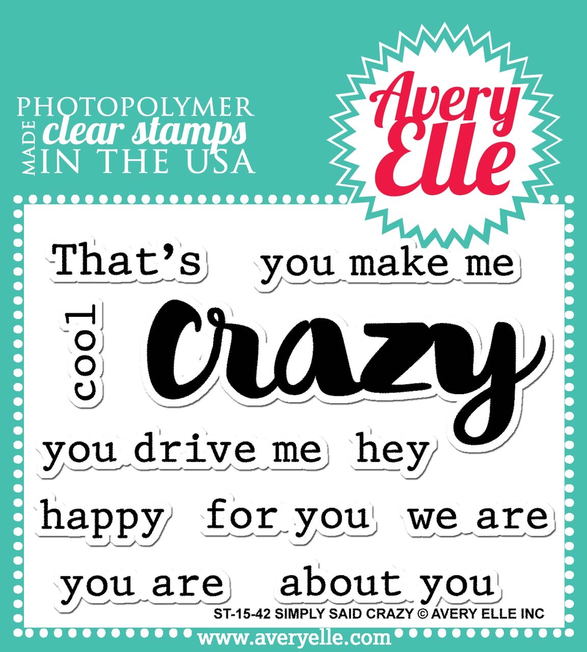 Avery Elle Simply Said Crazy Stamp Set