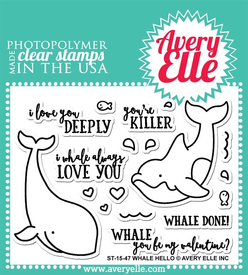Avery Elle Whale Hello Clear Stamps