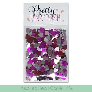 Pretty Pink Posh Assorted Heart Confetti