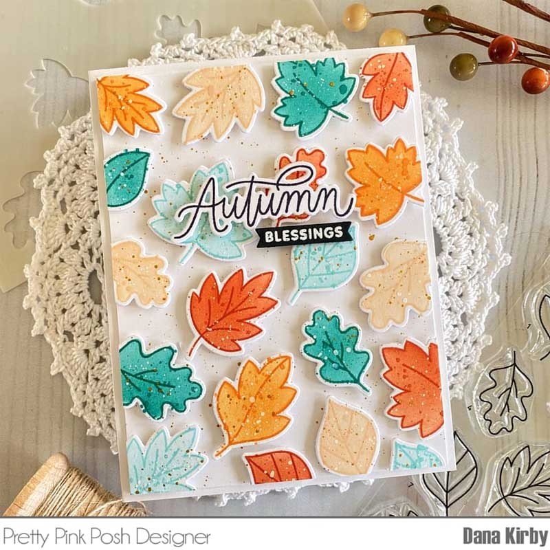 Pretty Pink Posh Falling Leaves stamp set