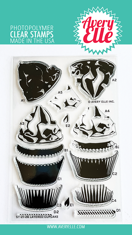 Avery Elle Layered Cupcake Clear Stamps