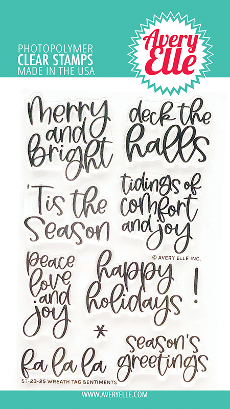 Avery Elle Wreath Tag Sentiments Clear Stamps ST-23-25