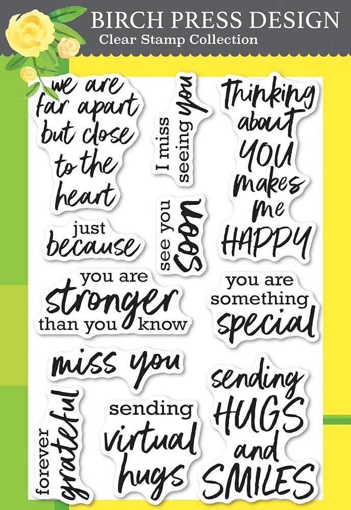 Birch Press Brush Sentiments clear stamp set cl8158