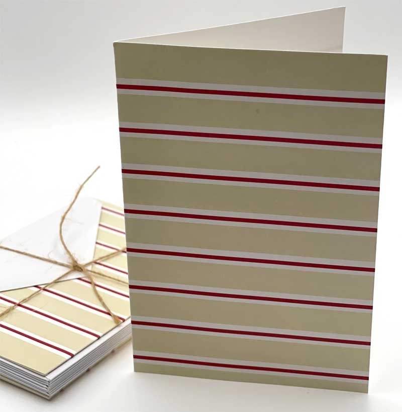 Light Birch and Red Stripe Notecard Set