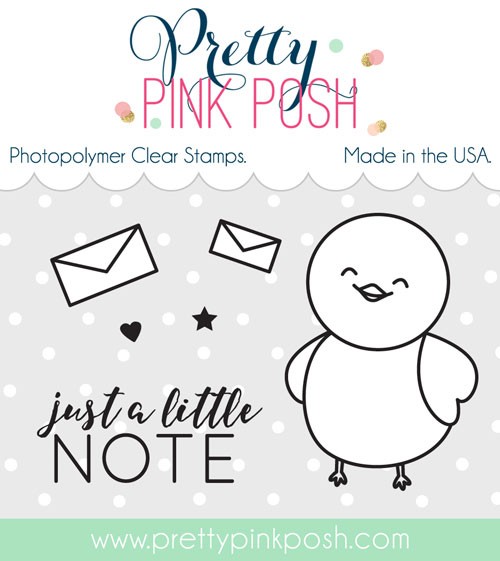Pretty Pink Posh Birdie Notes Clear Stamp Set