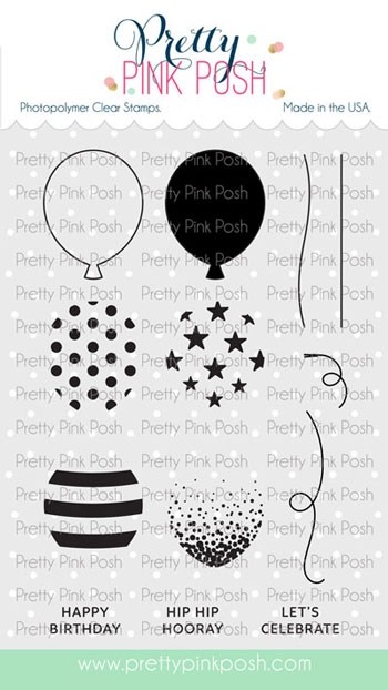 Pretty Pink Posh Birthday Balloons stamp set