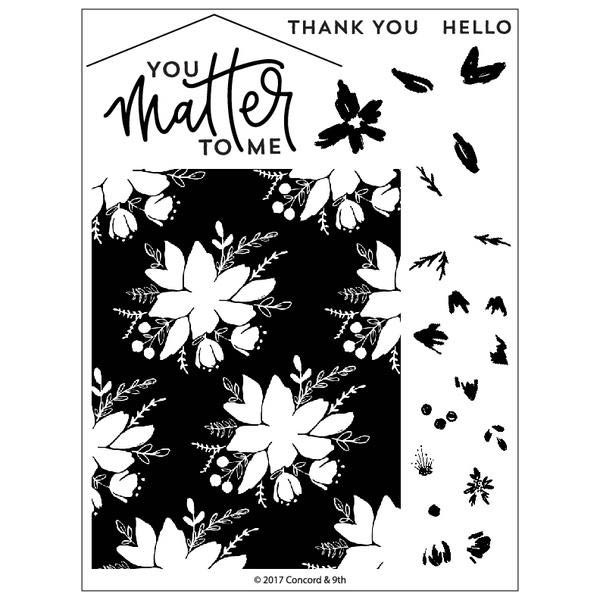 Concord and 9th Blooms Fil In Clear Stamp Set