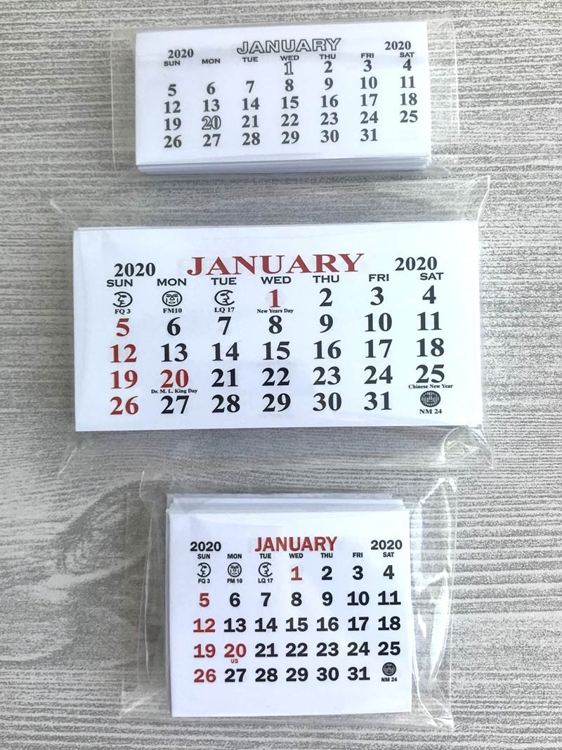 2020 Mini Calendars
