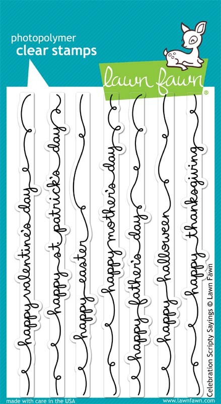 Lawn Fawn Celebration Scripty Sayings clear stamps