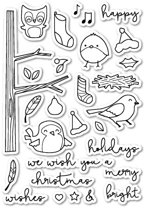 Yuletide Birdies Clear Stamp Set