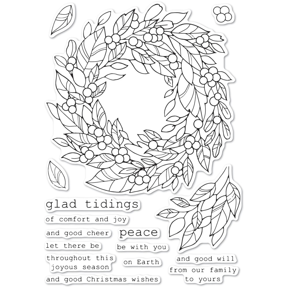 Memory Box Tidings Wreath clear stamp set CL5245