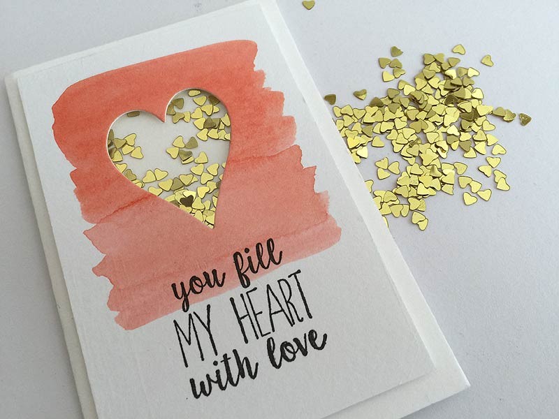 Mini Gold Heart Confetti