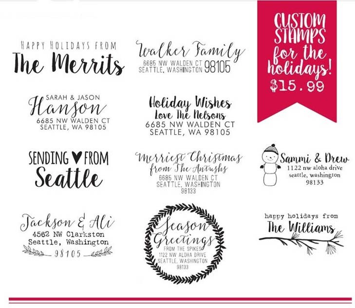 New Holiday Custom Stamps