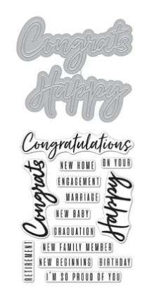 Hero Arts Congrats Happy Stamp & Cut DC274