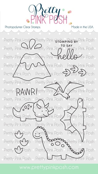 Pretty Pink Posh Dinosaur Additions stamp set