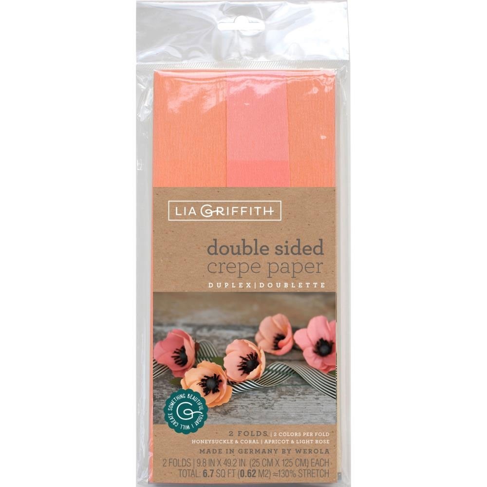 doublette crepe paper Honeysuckle/Coral & Apricot/Light Rose