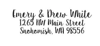 Emery & Drew White Custom Stamp