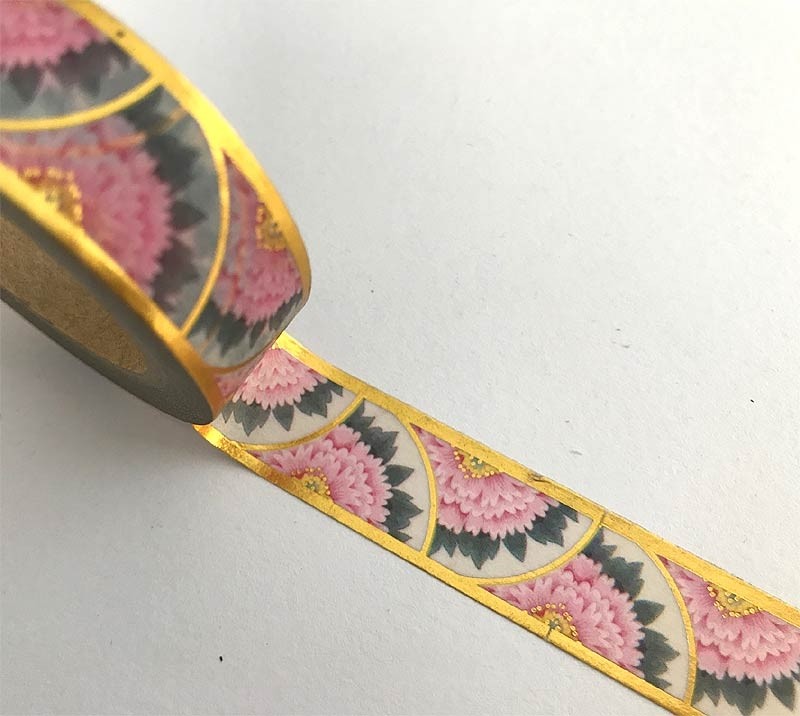 Floral with Gold Edges Washi Tape