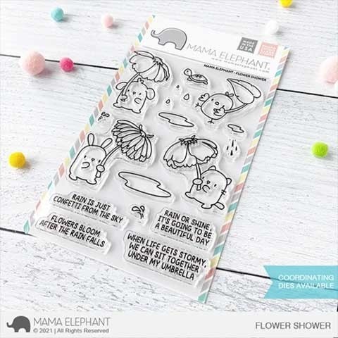 Mama Elephant Flower Shower Clear Stamp Set