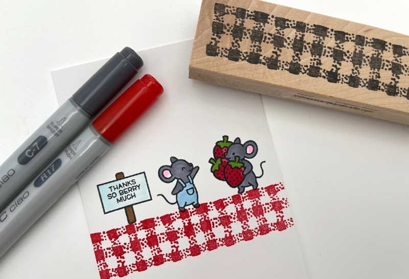 Stamp of the week - 5633f - gingham border rubber stamp