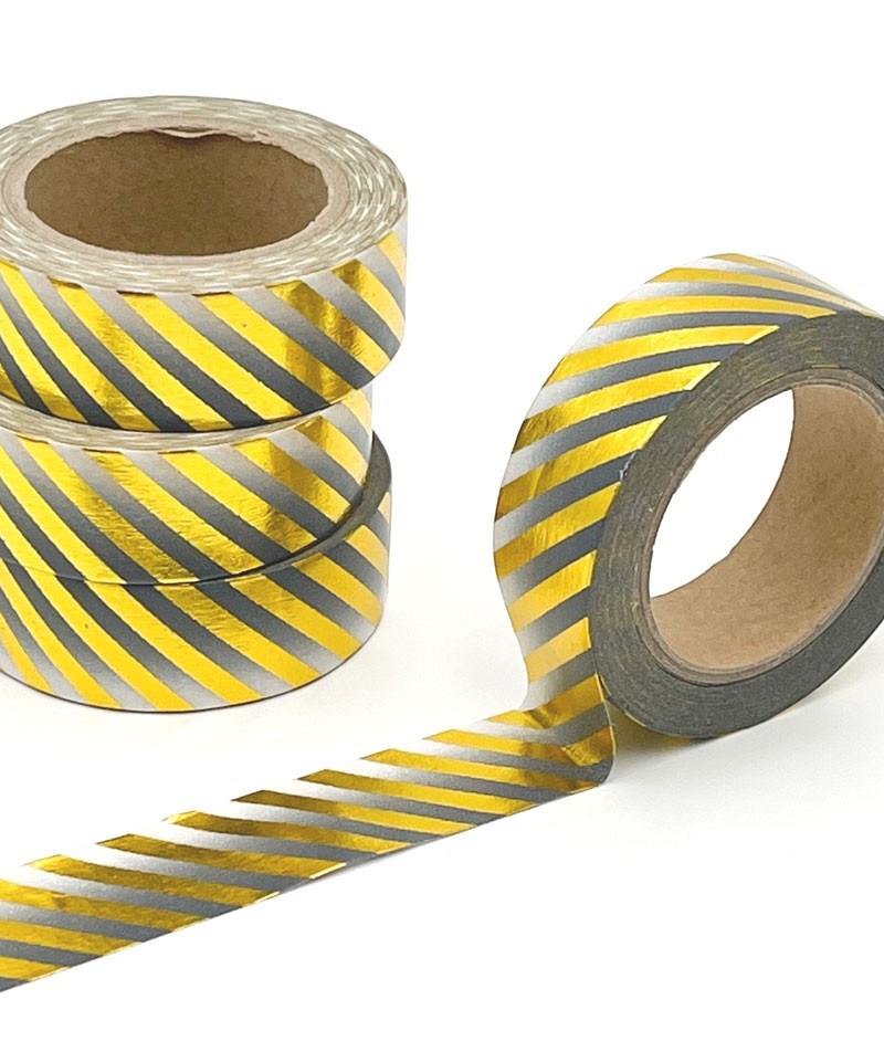 Gold Foil Stripes on Ombre Washi Tape