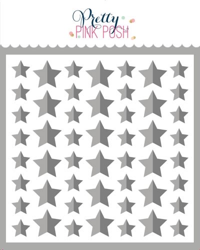Pretty Pink Posh Half Stars Stencil (2 layer) 