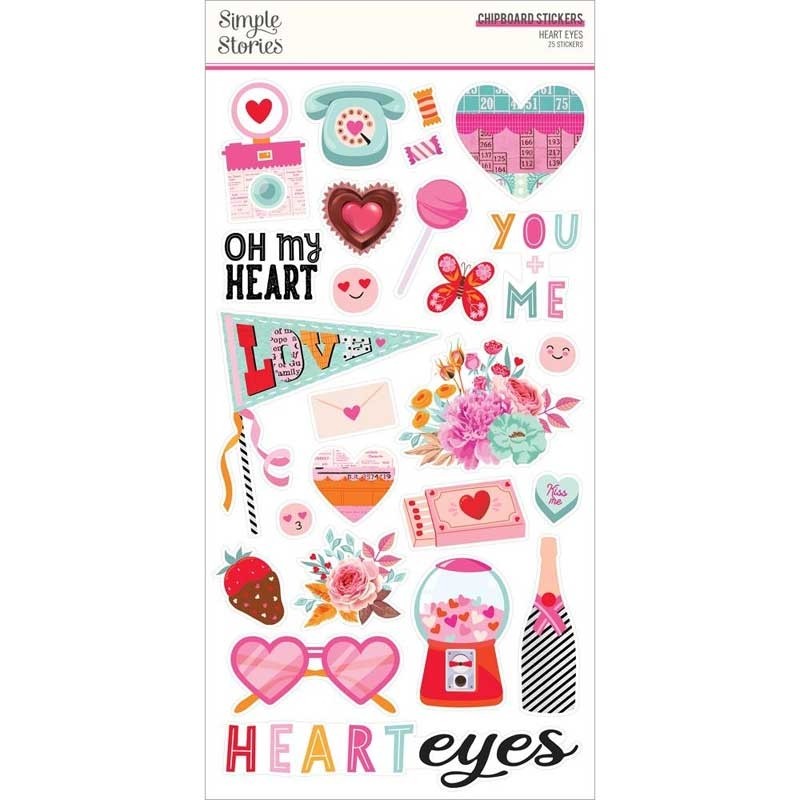 Simple Stories Heart Eyes Chipboard Stickers