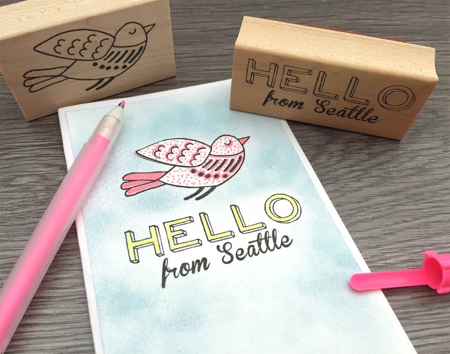 Hello from your city! Custom Stamp