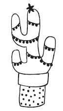 Savvy Stamps holiday cactus rubber stamp 1627e
